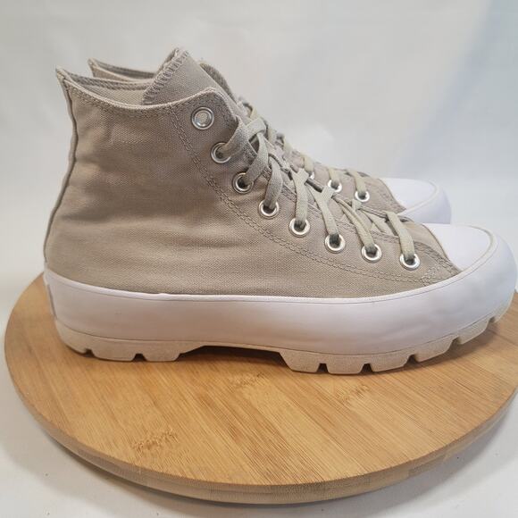 Converse All Star Chuck Taylor High Skateboarding Platform Women 9.5 Tan - Picture 3 of 14